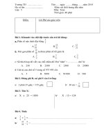 Đề khảo sát đầu năm Toán lớp 5