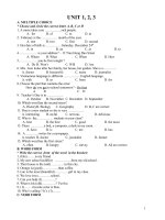 BỘ ĐỀ ÔN  tập tiếng Anh lớp 7 (Bài 1 - 8)