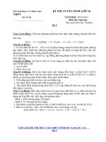 Đề thi tuyển sinh vào 10  môn Hóa chọn lọc số 5