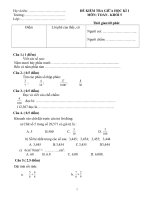 Kiểm tra giữa học kì 1 môn Toán lớp 5 số 5