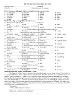 Đề anh 8 - sưu tập đề kiểm tra, thi học sinh giỏi tiếng anh 8 tham khảo bồi dưỡng  (307)