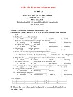 Đề anh 8 - sưu tập đề kiểm tra, thi học sinh giỏi tiếng anh 8 tham khảo bồi dưỡng  (344)