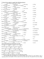 ĐỀ  thi HK I lớp 7  MÔN ANH- 01