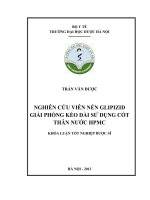 Nghiên cứu viên nén glipizid giải phóng kéo dài sử dụng cốt thân nước HPMC