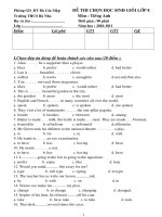 Đề anh 8 - sưu tập đề kiểm tra, thi học sinh giỏi tiếng anh 8 tham khảo bồi dưỡng  (139)