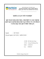 Kế toán doanh thu, chi phí và xác định kết quả kinh doanh tại công ty cổ phần vàng bạc đá quý Phú Nhuận