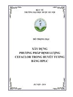 Xây dựng phương pháp định lượng cefaclor trong huyết tương bằng HPLC