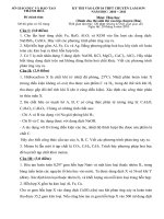 Đề tuyển sinh vào lớp 10 chuyên Hóa số 14