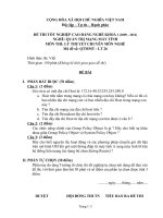 Đề thi tốt nghiệp cao đẳng nghề ngành quản trị mạng máy tính phần lý thuyết và đáp án mã  (26)