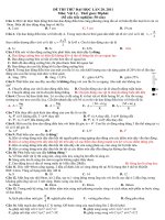 Đề thi thử đại học môn Vật lý (16)