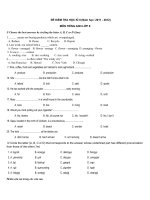 Đề anh 8 - sưu tập đề kiểm tra, thi học sinh giỏi tiếng anh 8 tham khảo bồi dưỡng  (235)