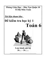 Đề kiểm tra toán lớp 6 học kì 1 mới nhất