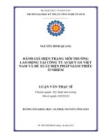 Đánh giá hiện trạng môi trường lao động tại công ty Acquy GS Việt Nam và đề xuất biện pháp giảm thiểu ô nhiễm