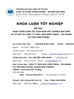 Hoàn thiện công tác giám định bồi thường bảo hiểm xe cơ giới tại công ty TNHH bảo hiểm Fubon chi nhánh tại tỉnh Bình Dương