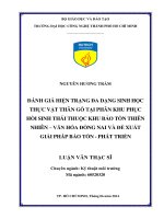 Đánh giá hiện trạng đa dạng sinh học thực vật thân gỗ tại phân khu phục hồi sinh thái thuộc khu bảo tồn thiên nhiên-văn hóa Đồng Nai và đề xuất giải pháp bảo tồn-phát triển