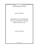 Ảnh hưởng của vị trí cối quay cửa van cung đến sự làm việc thực tế của cửa van