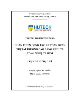 Hoàn thiện công tác kế toán quản trị tại trường Cao đẳng Kinh tế-Công nghệ tp.HCM