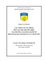 Các nhân tố tác động đến giá trị thương hiệu tại trường Cao đẳng Kinh tế Đối ngoại qua đánh giá của sinh viên