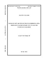 Đánh giá mức độ tồn dư Polyclo Biphenyl (PCB) trong đất tại một số khu vực của Hà Nội và đề xuất giải pháp