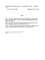 TRƯỜNG THPT PHAN THIẾT  ĐỀ KIỂM TRA 1 TIẾT LICH SỬ 12 ĐỀ 1