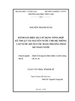 Đánh giá hiệu quả sử dụng tổng hợp kỹ thuật tài nguyên nước cho hệ thống cấp nước hồ Núi Cốc bằng phương pháp kế toán nước