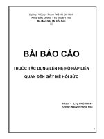 BÀI báo cáo   THUỐC tác DỤNG lên hệ hô hấp LIÊN QUAN đến gây mê hồi sức