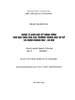 Quản lý giáo dục kỹ năng sống cho HS của các trường trung học cơ sở tại Quận Hoàng Mai, Hà Nội