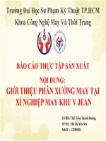 BÁO CÁO THỰC TẬP NGÀNH MAY TẠI XÍ NGHIỆP MAY KHU V JEAN