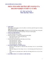 Bài tập môn quản lý đại cương phân tích môi trường bên ngoài của doanh nghiệp (vĩ mô và vi mô)