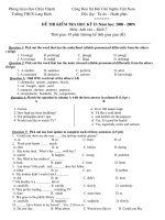 Đề tiếng anh 7 - sưu tầm đề kiểm tra, thi học sinh giỏi tham khảo bồi dưỡng (47).DOC