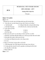 Đề kiểm tra 1 tiết lớp 7 môn Sinh học đề B trường THCS Xuân Tín năm 2010 - 2011