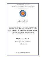 Nâng cao sự hài lòng của nhân viên văn phòng các trường đại học ngoài công lập tại Tp.Hồ Chí Minh
