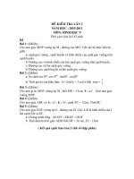 Đề kiểm tra 1 tiết môn Hình học lớp 9 số 16