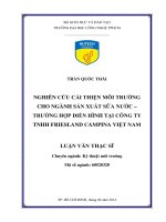 Nghiên cứu cải thiện môi trường cho ngành sản xuất sữa nước-trường hợp điển hình tại công ty TNHH Frieslandcampina Việt Nam