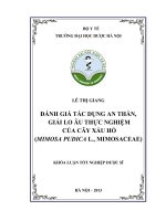 Đánh giá tác dụng an thẩn, giải lo âu thực nghiệm của cây xấu hổ (mimosa pudica l , mimosaceae)