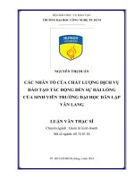 Các nhân tố của chất lượng dịch vụ đào tạo tác động đến sự hài lòng của sinh viên trường đại học Dân lập Văn Lang