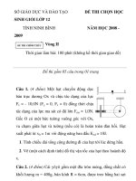 Đề thi HSG tỉnh Ninh Bình lớp 12 năm 2008-2009 môn vật lý
