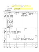 ma trận đê hóa 8 THCS  Trần Phú