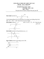 Đề kiểm tra 1 tiết môn Hình học lớp 7 số 4