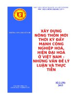 Xây dựng nông thôn mới trong thời kỳ đẩy mạnh công nghiệp hoá, hiện đại hoá ở việt nam   những vấn đề lý luận và thực tiễn
