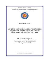 Mở rộng và nâng cao chất lượng cho vay đối với DNVVN tại vùng 7 ngân hàng TMCP Kỹ thương Việt Nam