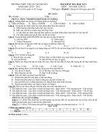 TRƯỜNG THPT THUẬN THÀNH SỐ I BÀI KIỂM TRA HỌC KÌ I MÔN  TIN HỌC 10