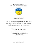 Một số giải pháp hoàn thiện công tác quản trị nguồn nhân lực tại xí nghiệp khí Vietsovpetro đến năm 2020