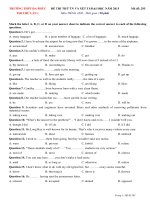 Đề thi thử THPT Quốc gia 2015 môn Tiếng Anh trường THPT Đa Phúc, Hà Nội (lần 1)