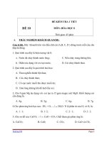 Đề kiểm tra 1 tiết Hóa học 8 - Đề 10