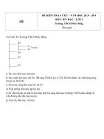 Đề kiểm tra 1 tiết lớp 6 môn Tin học phần thực hành trường THCS Phúc Đồng năm 2013 - 2014