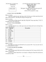 Đề thi học sinh giỏi Lịch sử lớp 12 chọn lọc số 11