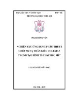 Nghiên cứu ứng dụng phẫu thuật ghép mỡ tự thân kiểu Coleman trong tạo hình tổ chức hốc mắt