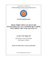 Hoàn thiện công tác quản trị nguồn nhân lực của tập đoàn Bưu chính Viễn thông Việt Nam tại Long An
