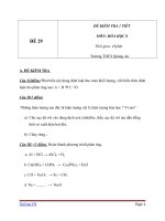 Đề kiểm tra 1 tiết Hóa học 8 - Đề 29